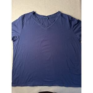 Women’s Fresh Produce Indigo V-Neck Shirt Sz 3XL